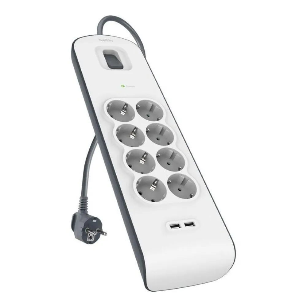 Belkin BSV804VF2M-V2 2x USB power strip 8 outlets