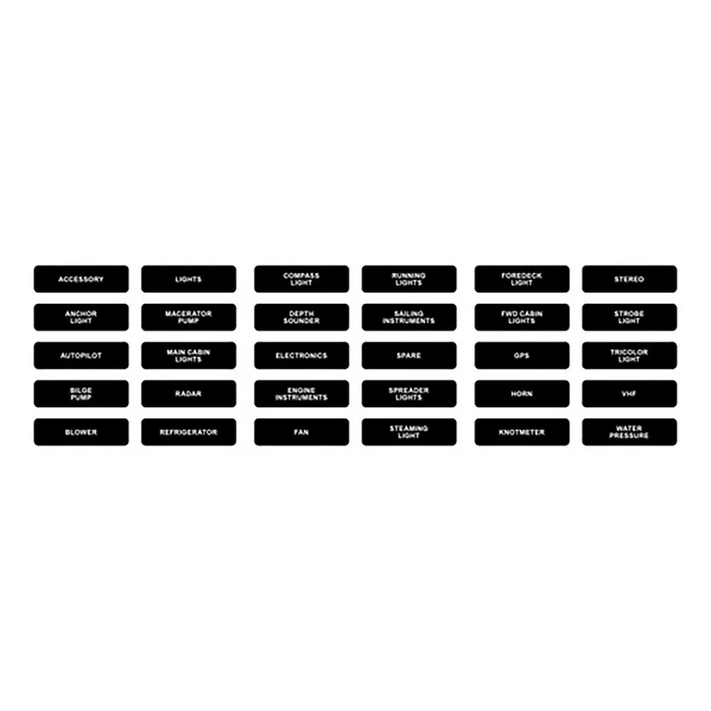 Blue Sea Systems DC Panel Basic 120 Label Set