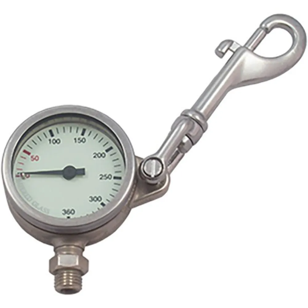 De Profundis DIR Steel/Crystal Snap 52 mm 360 Bar pressure gauge