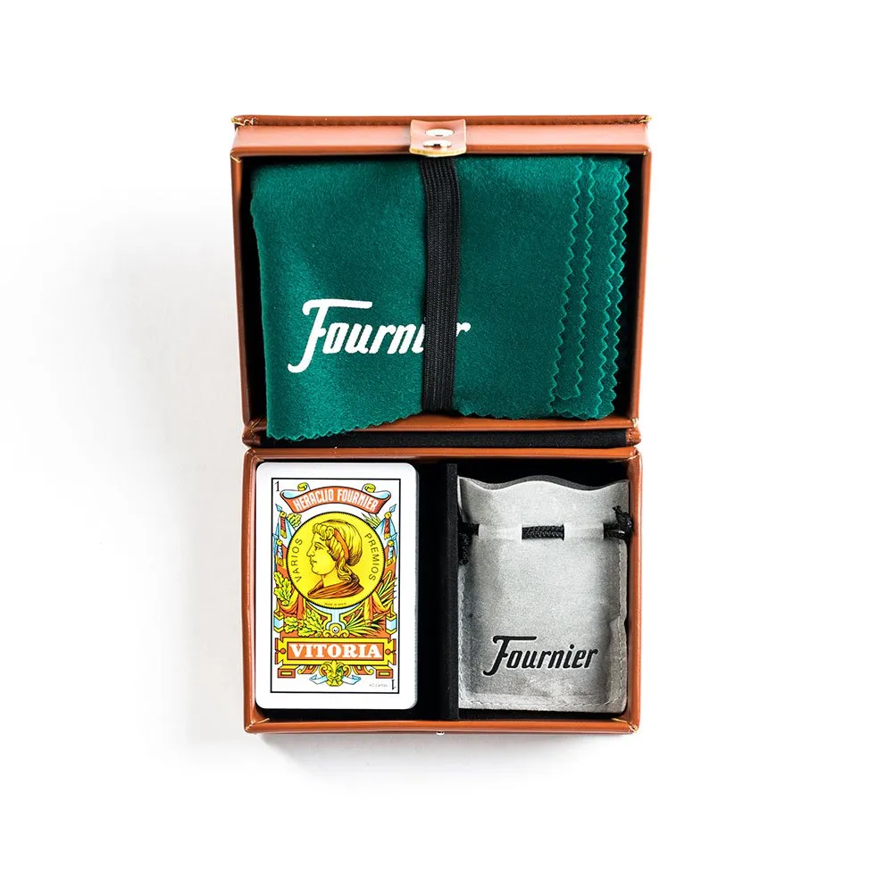 Fournier Mus Set In Polypiel Lined Case With Mint And Rug Deck Board game Spanish Version