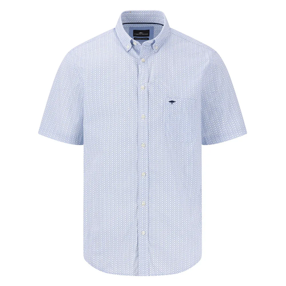 Fynch Hatton Minimal Poplin Print short sleeve shirt