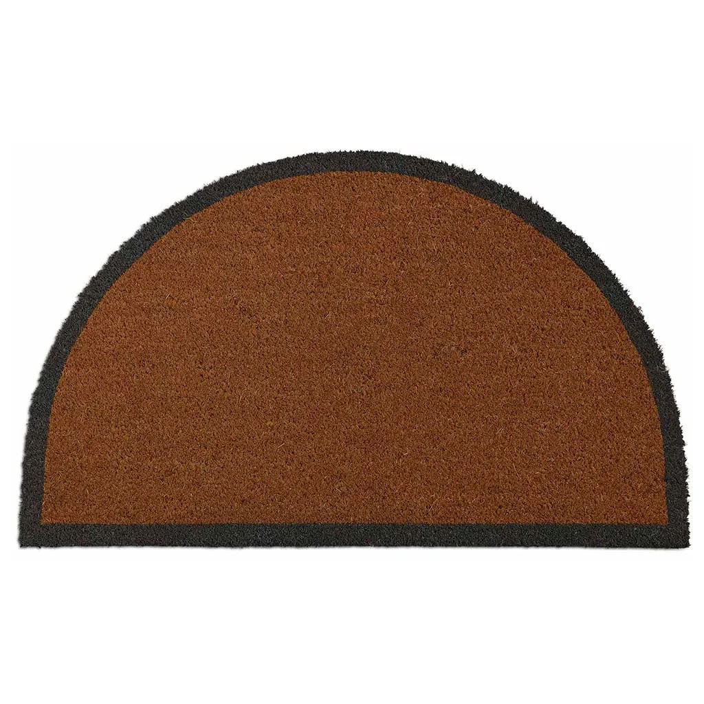 Doormat Half Moon with Charcoal Border