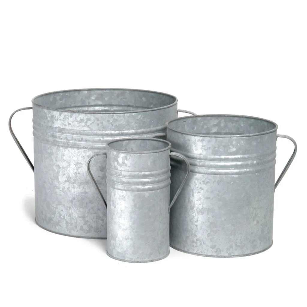 Galvanised Steel Planters | Set of 3