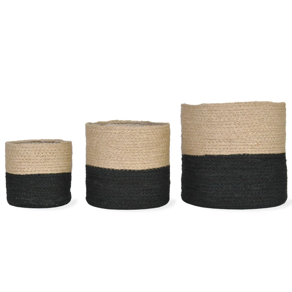 Jute Striped Pots | Set of 3