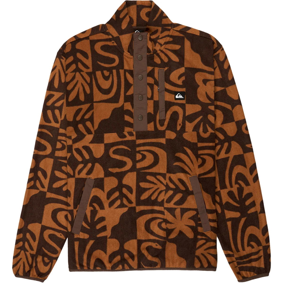 QUIKSILVER NO DESTINATION CHOCOLATE BROWN MINI CHECKER  - Fleece