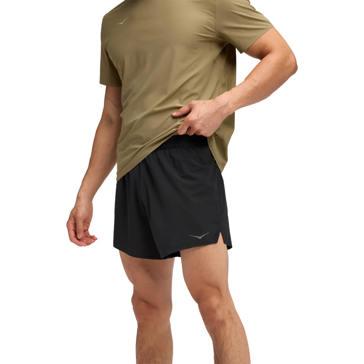 HOKA ONE ONE GLIDE 5'' SHORT W/ BRIEF M BLACK  - Running shorts