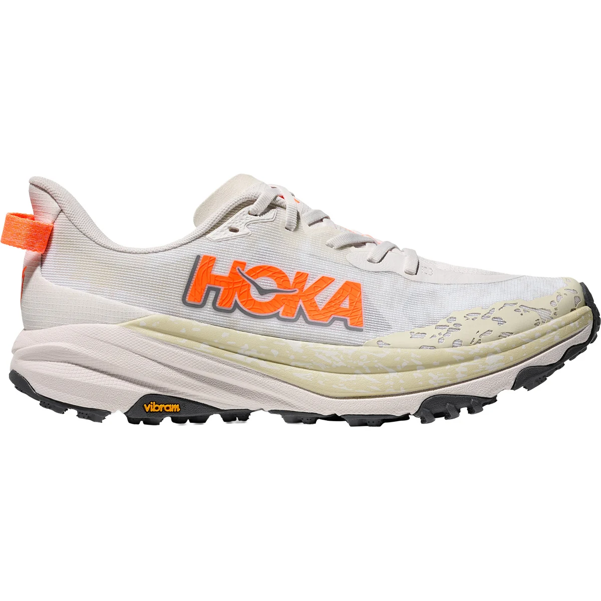 HOKA ONE ONE SPEEDGOAT 6 M WHITE/NEON TANGERINE  - Trail running shoes