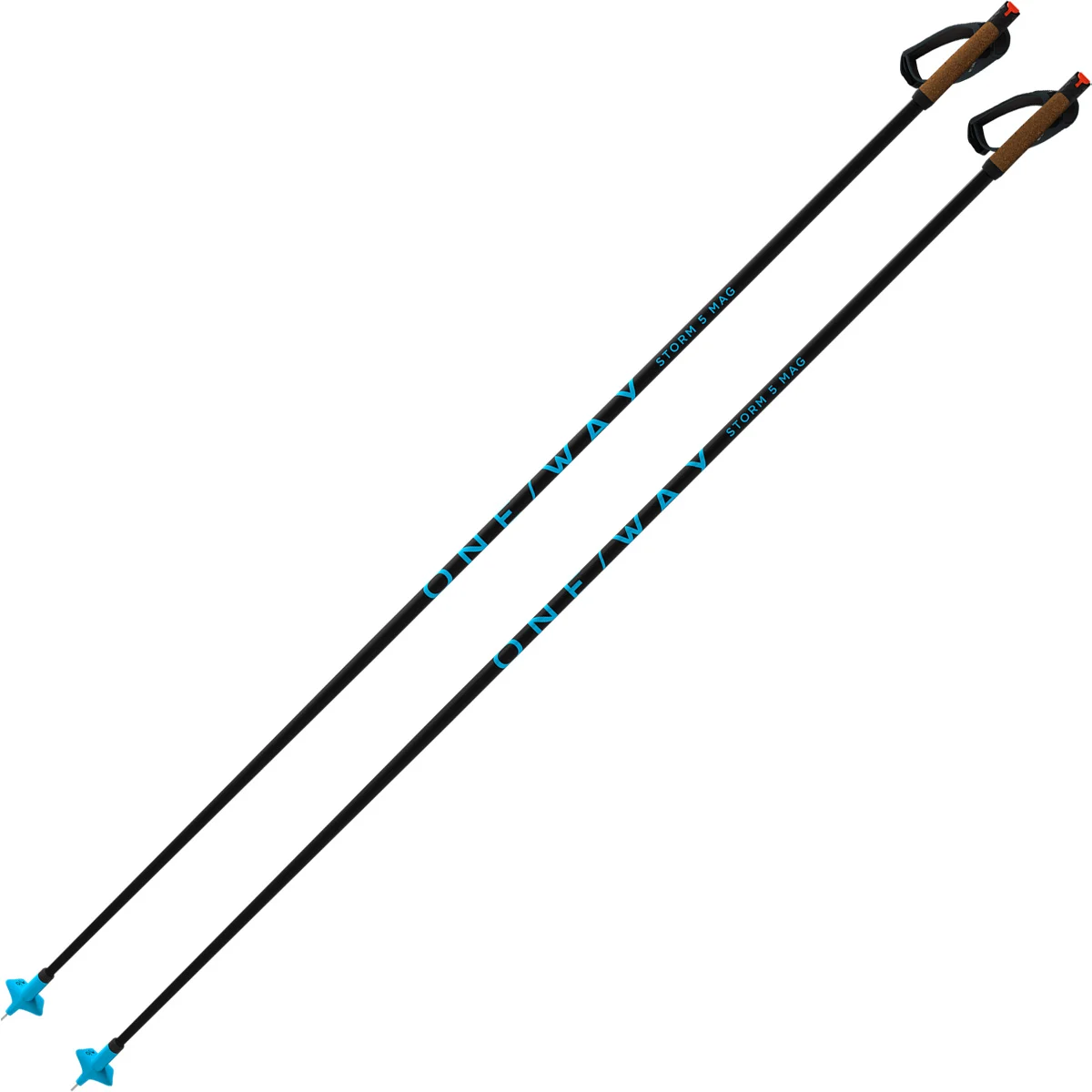 ONE WAY STORM 5 MAG BLACK/BLUE  - Cross-country ski poles