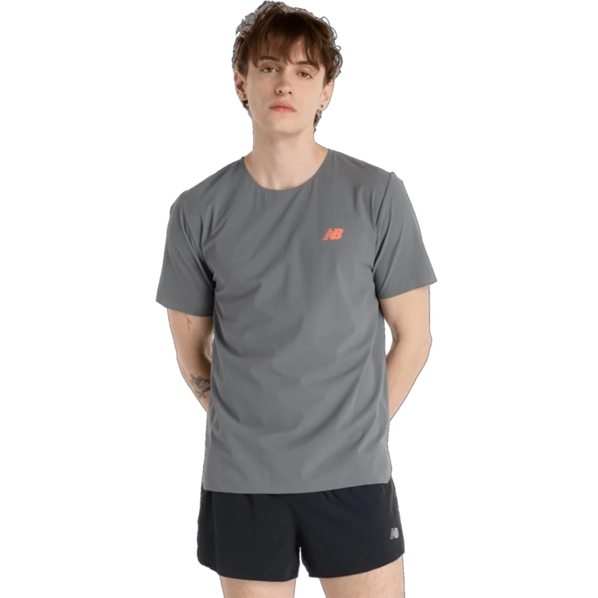 NEW BALANCE RACE DAY ULTRA LIGHT T-SHIRT URGENT RED/REFLECTION  - Running T-shirt