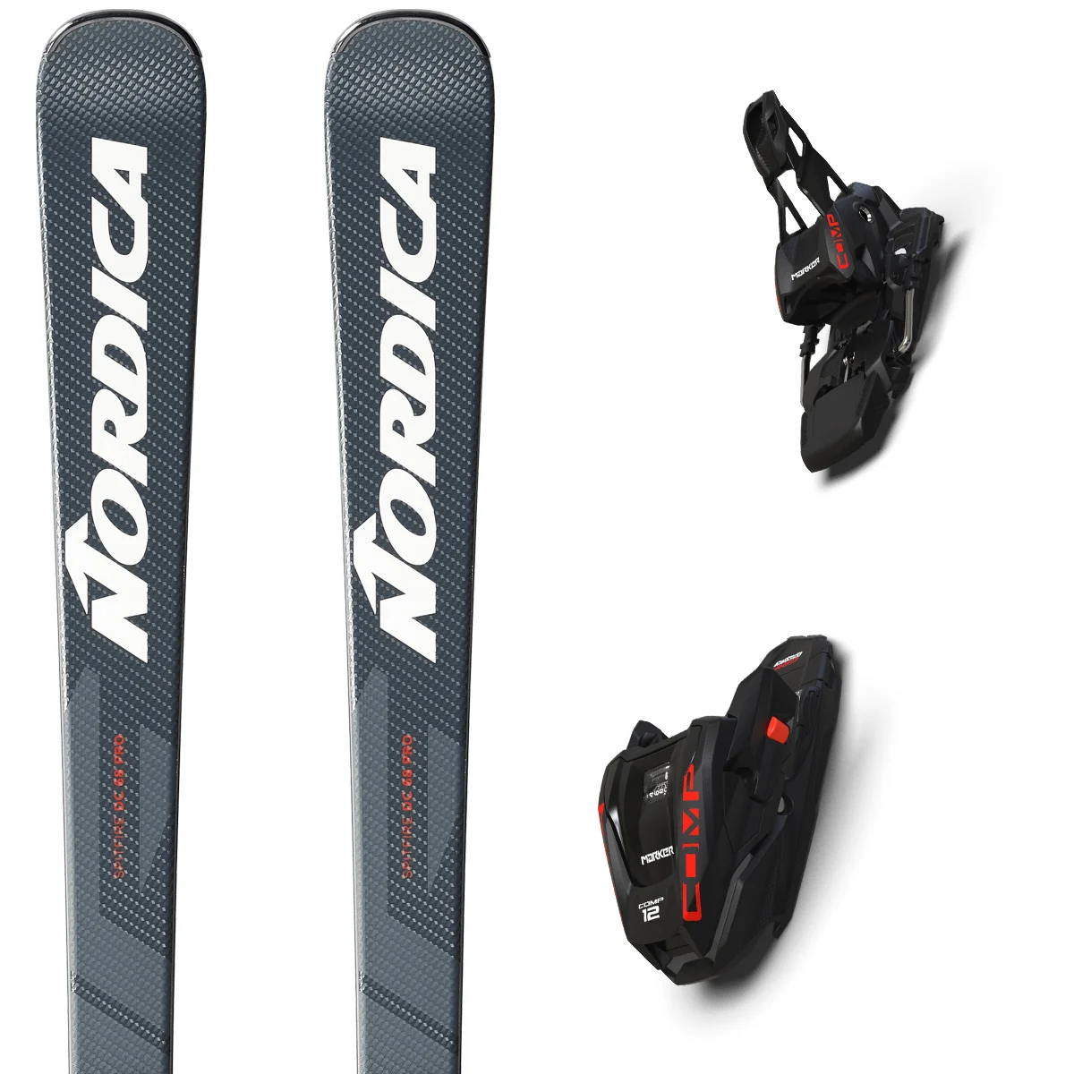 NORDICA SPITFIRE DC 68 PRO + COMP12 FDT GREY BLUE/WHITE  - Alpine ski set