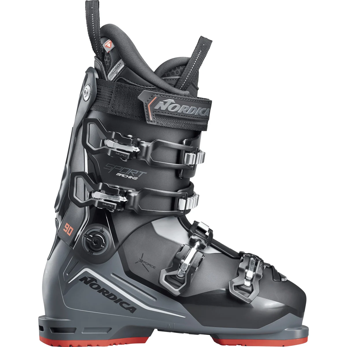 NORDICA SPORTMACHINE 3 90 BLACK/ANTHRACITE/GREY  - Alpine ski boots