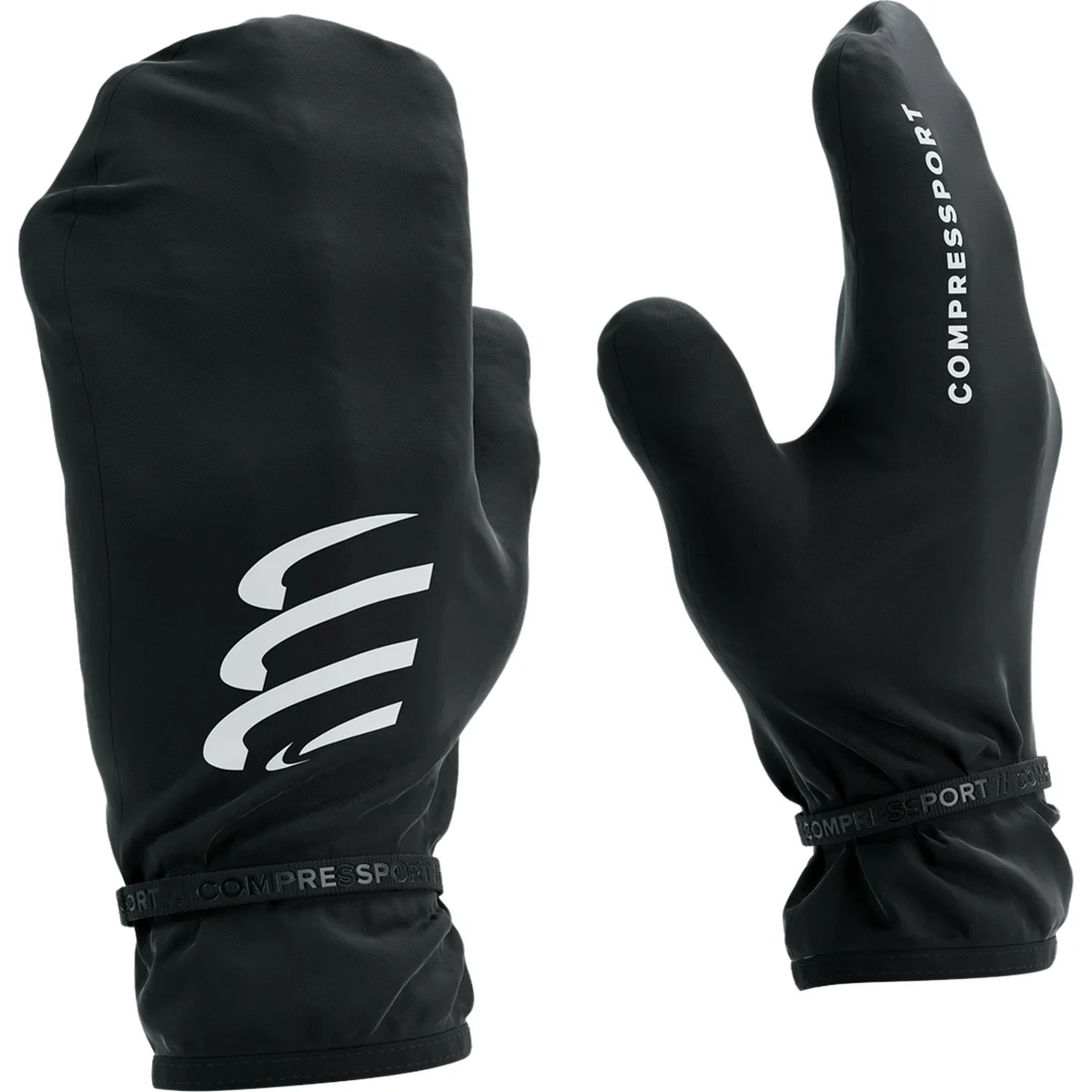 COMPRESSPORT HURRICANE WATERPROOF MITTENS BLACK  - Running gloves