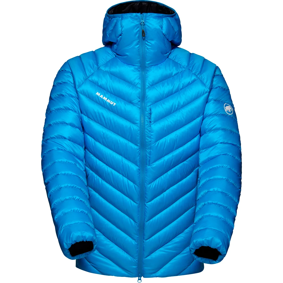 MAMMUT BROAD PEAK IN HOODED JACKET GLACIER BLUE/BLACK  - Mountaineering down jacket