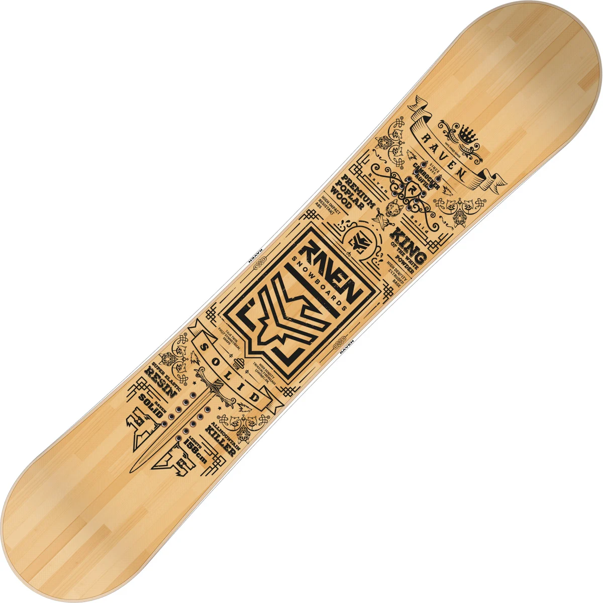 RAVEN SOLID CLASSIC WOOD/BLACK  - Snowboard