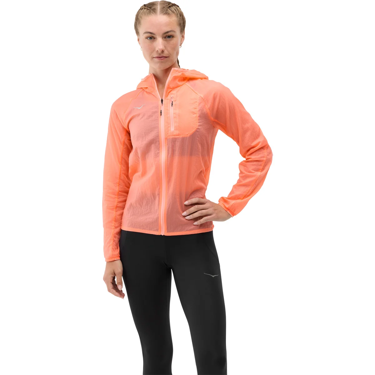 HOKA ONE ONE SKYFLOW JACKET W NEON CANTALOUPE  - Running jacket