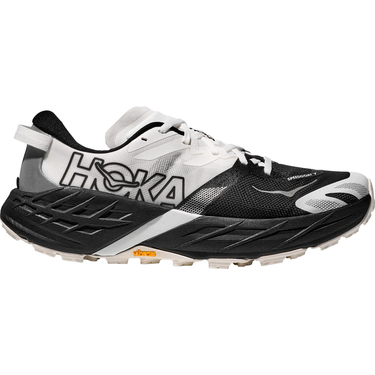 HOKA ONE ONE SPEEDGOAT 7 WIDE BLACK / WHITE  - Trail running shoes