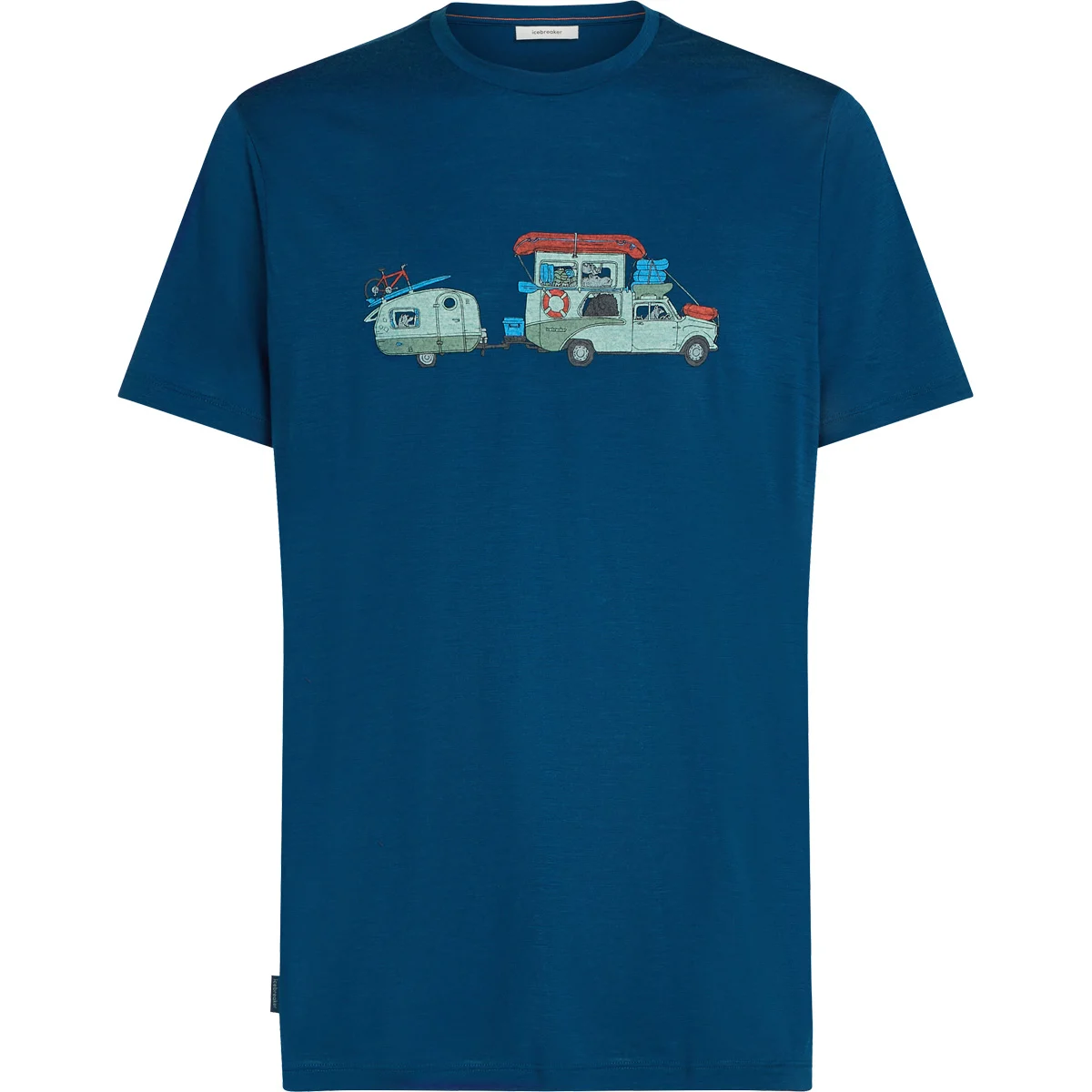 ICEBREAKER MERINO 150 TECH LITE SS TEE TRANSPORTAGE ATLANTIS  - Hiking T-shirt