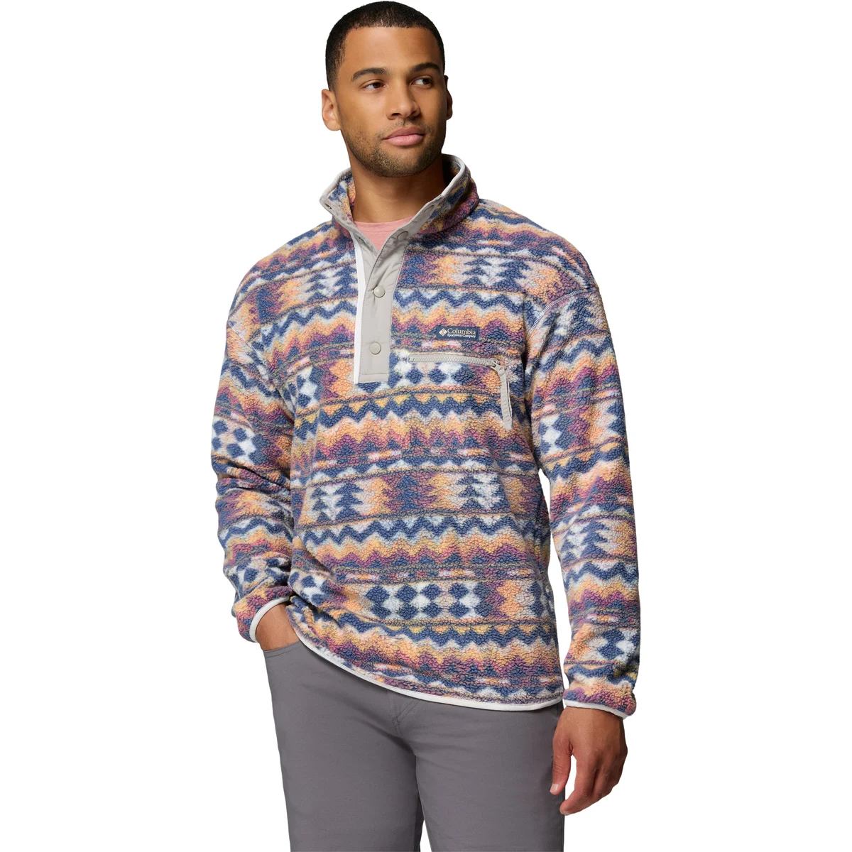 COLUMBIA HELVETIA™ II PRINTED HALF SNAP FLEECE SEA SALT, RETRO  - Fleece