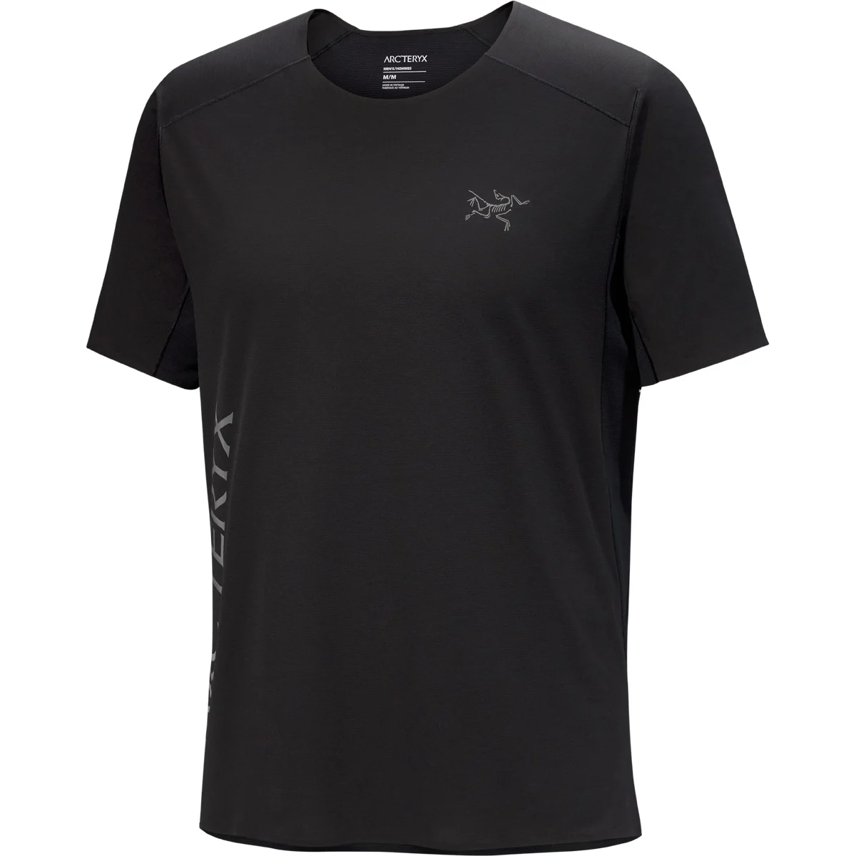 ARC'TERYX NORVAN DOWNWORD LOGO SS BLACK  - Trail running T-shirt