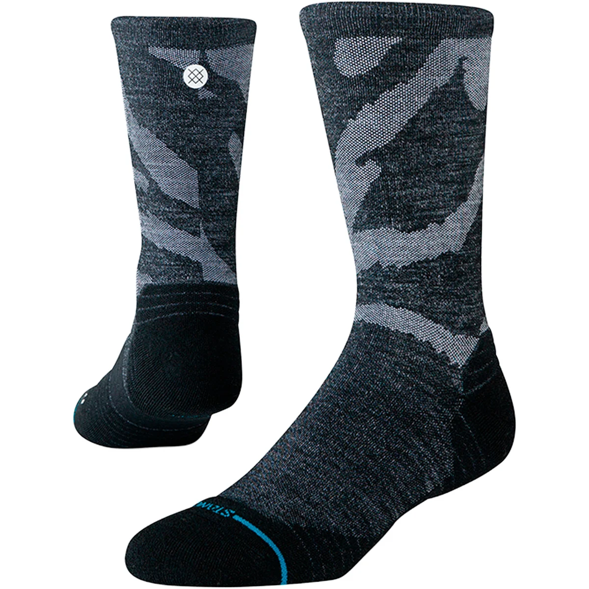 STANCE DIGI DASH LIGHT WOOL CREW (RWS CERTIFIED) BLACK  - Running socks