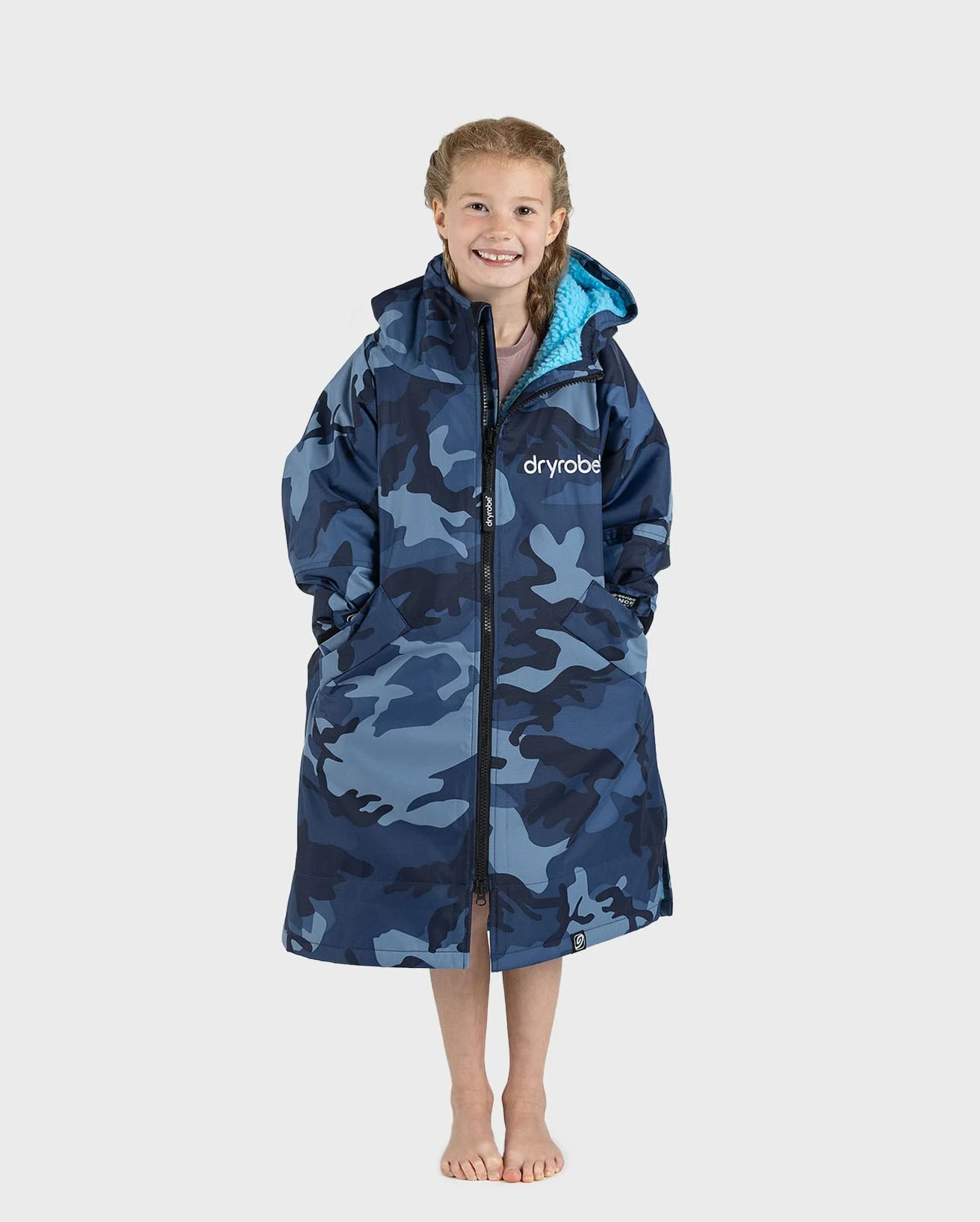 DryRobe Advance Long Sleeve Kids – Blue Camo Blue 10-13Yrs