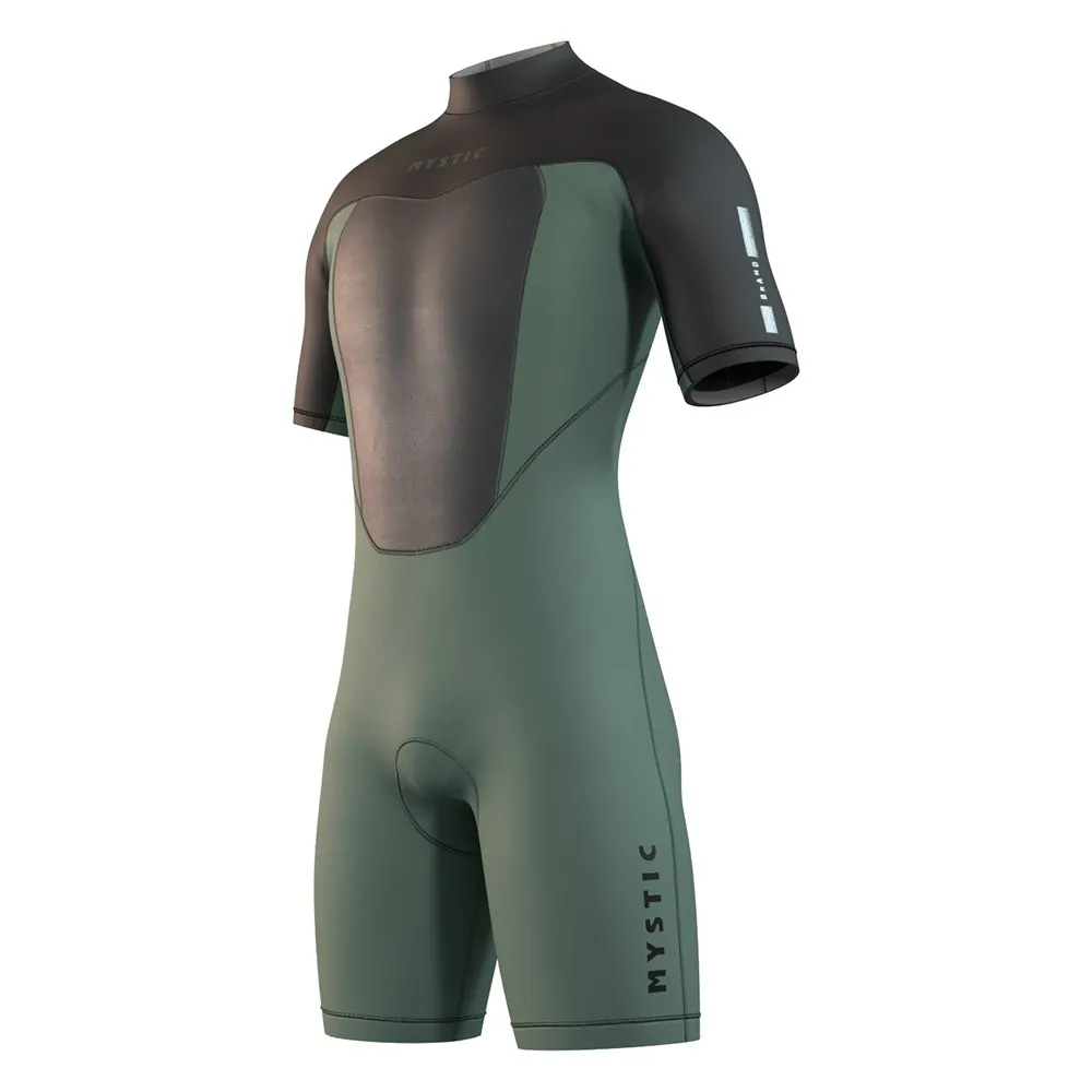 Mystic Brand Flatlock 3/2mm short sleeve back zip shorty