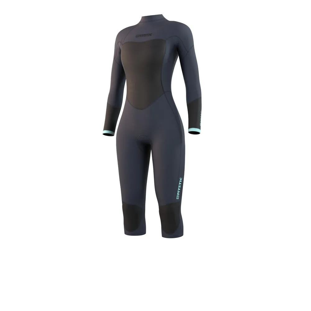 Mystic Brand Longarm Shortleg 3/2 mm woman long sleeve back zip shorty