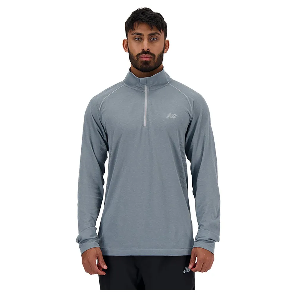 New Balance Mt41083 half zip long sleeve T-shirt