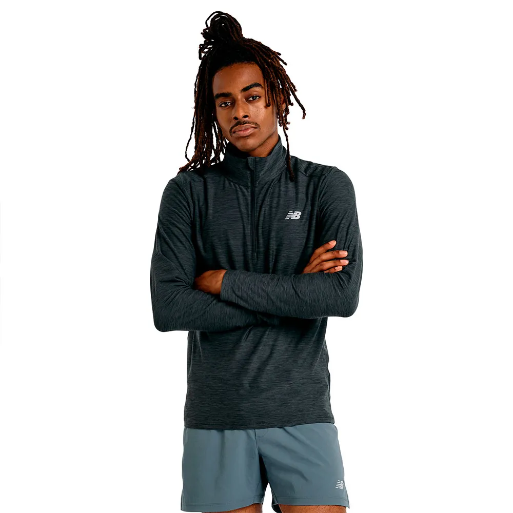 New Balance Space Dye half zip long sleeve T-shirt