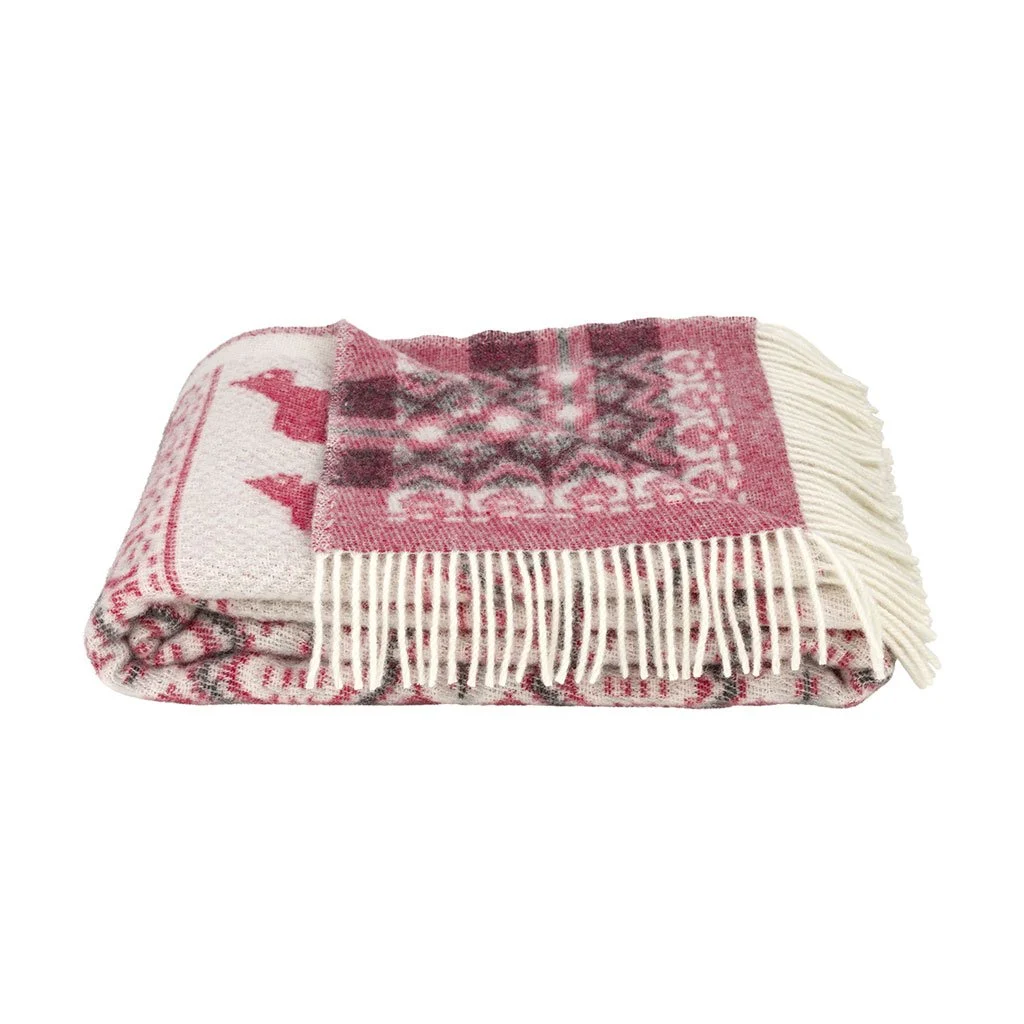Dalarna Röd Wool Blanket