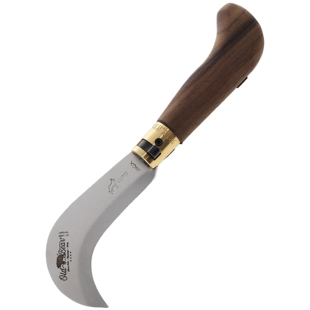Walnut Folding Pruner Knife | Stainless Steel