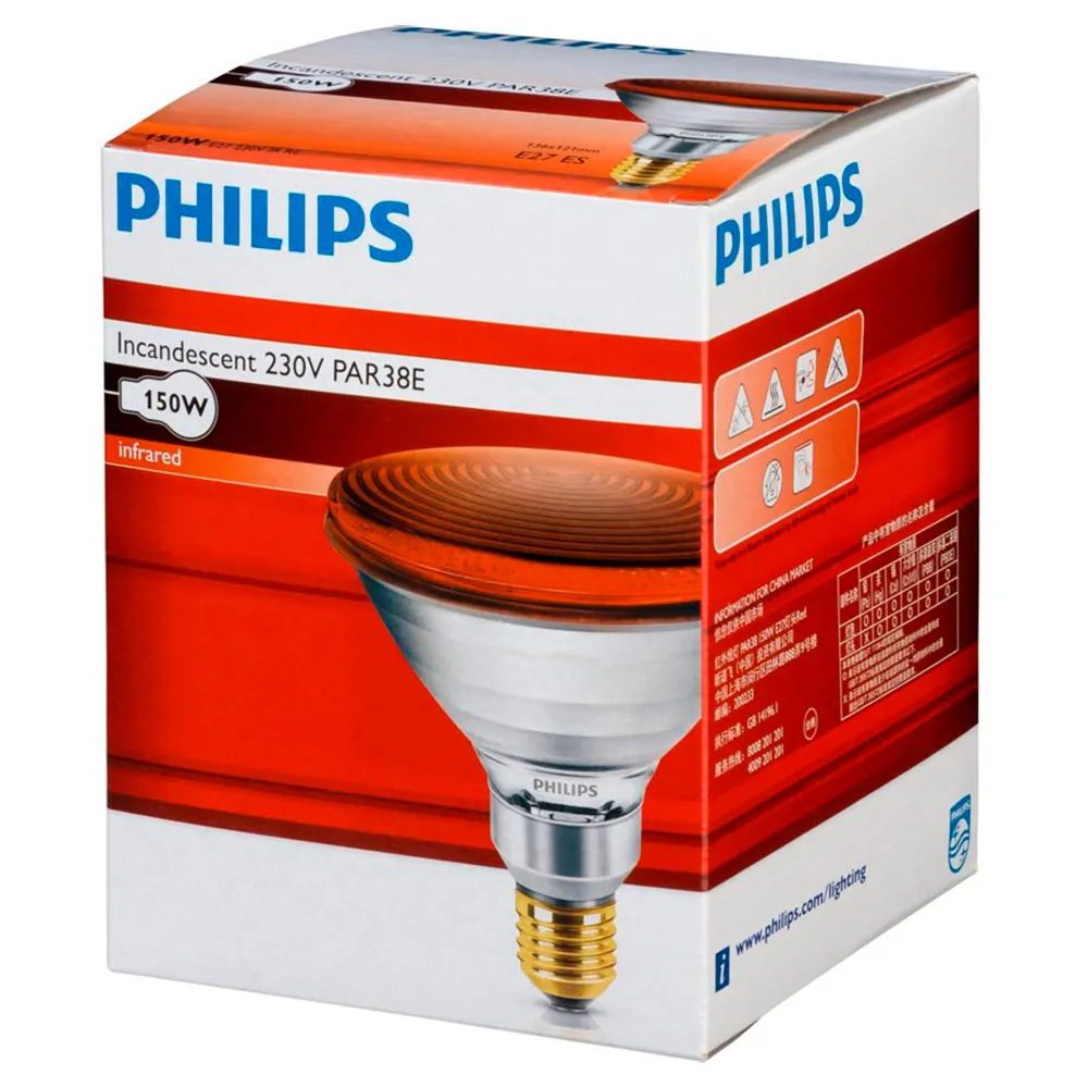 Philips PAR38 IR E27 Replacement for Red Light and Infrared lamp 230V 150W