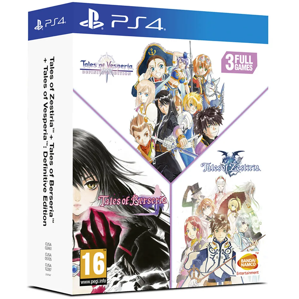 Playstation PS4 Tales of Vesperia + Tales of Berseria + Tales of Zestiria Compilation