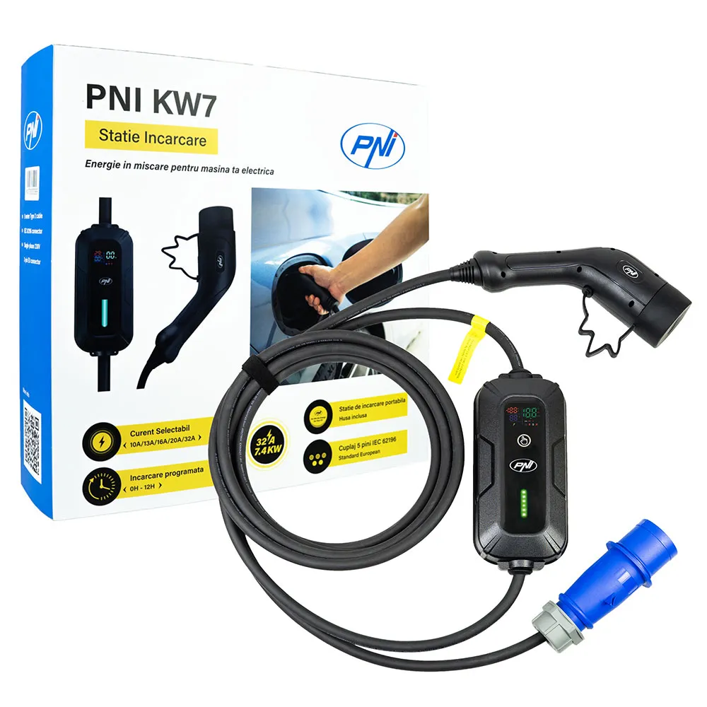 PNI KW7 32A 7.4KW 230V 4 m Electric Car Charger