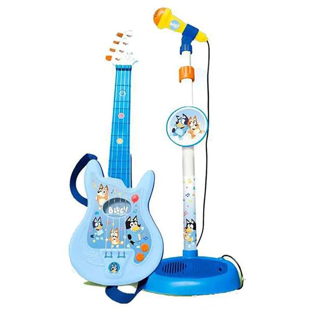 Reig Musicales Guitar And With Extendable Foot Bluey Adjustable Height 60x30x17 cm Microphone