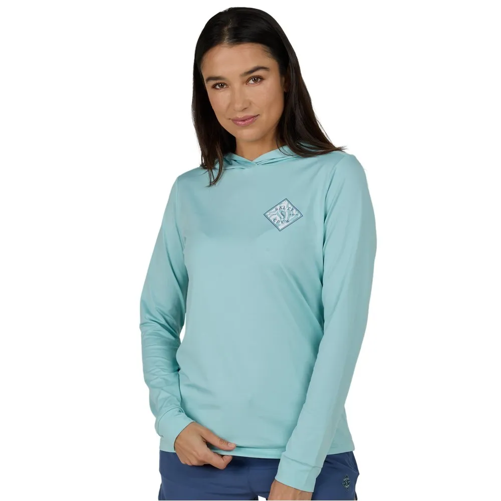 Salty Crew Tippet fill hooded long sleeve rash guard