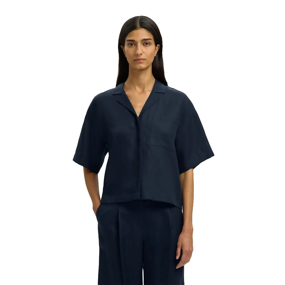Selected Lyra Boxy Linen Blend short sleeve shirt