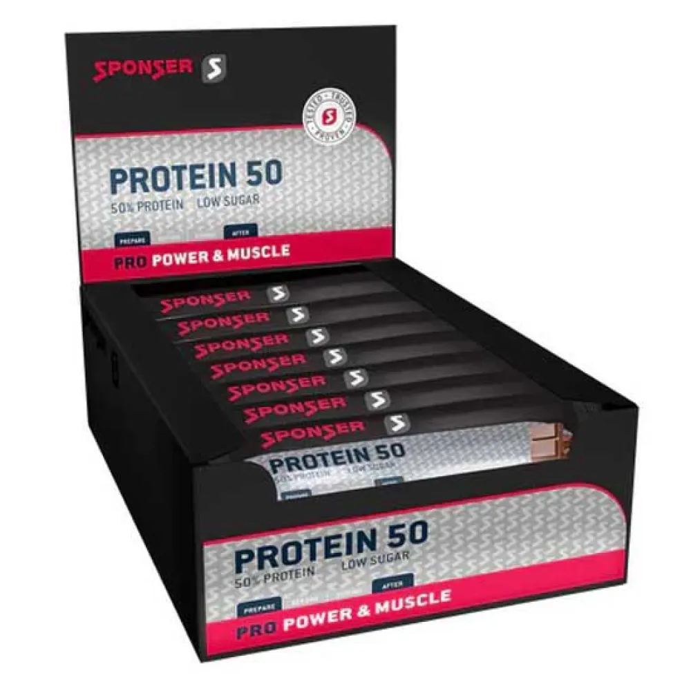 Sponser Sport Food 50 protein bars box g chocolate 25 units