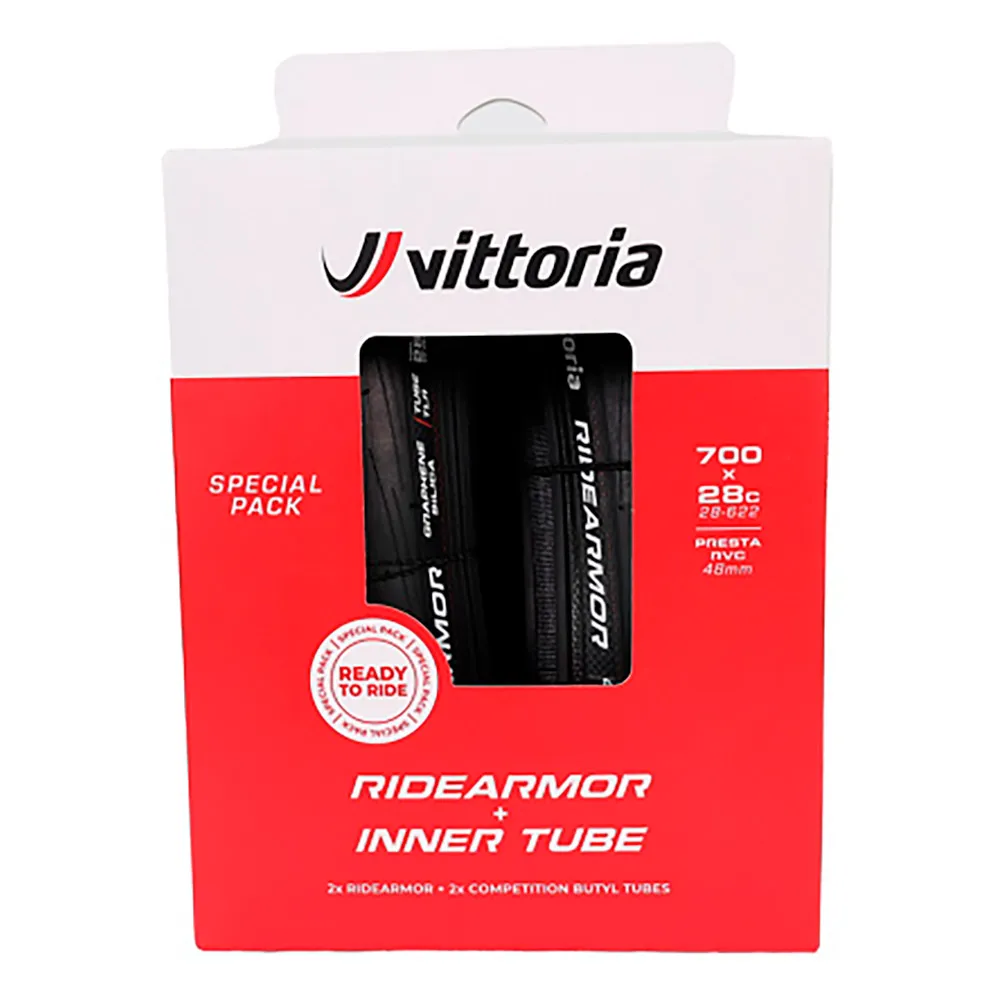 Vittoria 2x RideArmor Tubeless 700C x 28 + 2x Competition Tubes road tyre